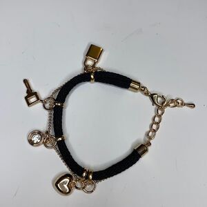 Black and gold charms Bracelet